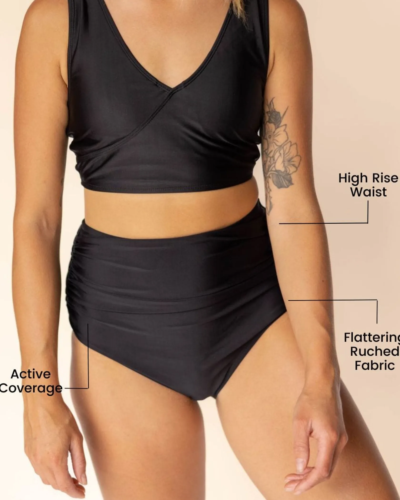 Nani Swimwear Swim Bottoms|Ruched High Rise Bottom