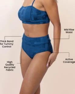 Nani Swimwear Swim Bottoms|Coastal Squared Mid Rise Bottom