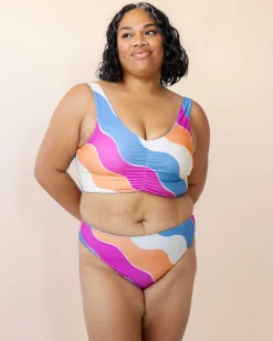 Nani Swimwear Swim Bottoms|Flat Rib Sunrise Reversible High Leg Bottom