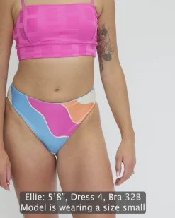 Nani Swimwear Swim Bottoms|Flat Rib Sunrise Reversible High Leg Bottom