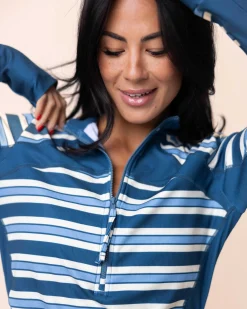 Nani Swimwear Sun Protection|Monica Stripe Baywatch Rashguard