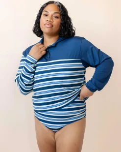 Nani Swimwear Sun Protection|Monica Stripe Quarter Zip Sunshade