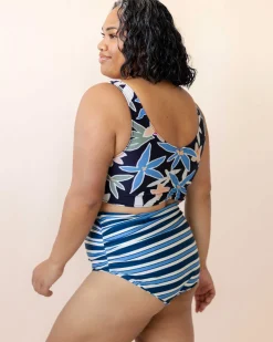 Nani Swimwear Swim Bottoms|Monica Stripe Ruched High Rise Bottom
