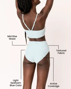 Nani Swimwear Swim Bottoms|Textured Mid Rise Bottom